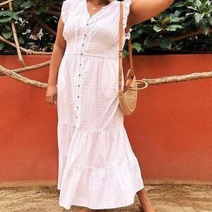 Sonoma White Tiered Maxi Dress Ruffle xxl